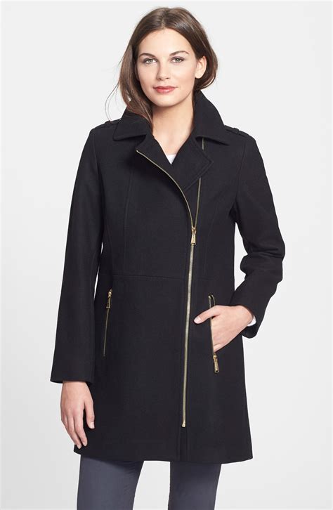 wool blend topcoat michael kors|Michael Kors wool coats women's.